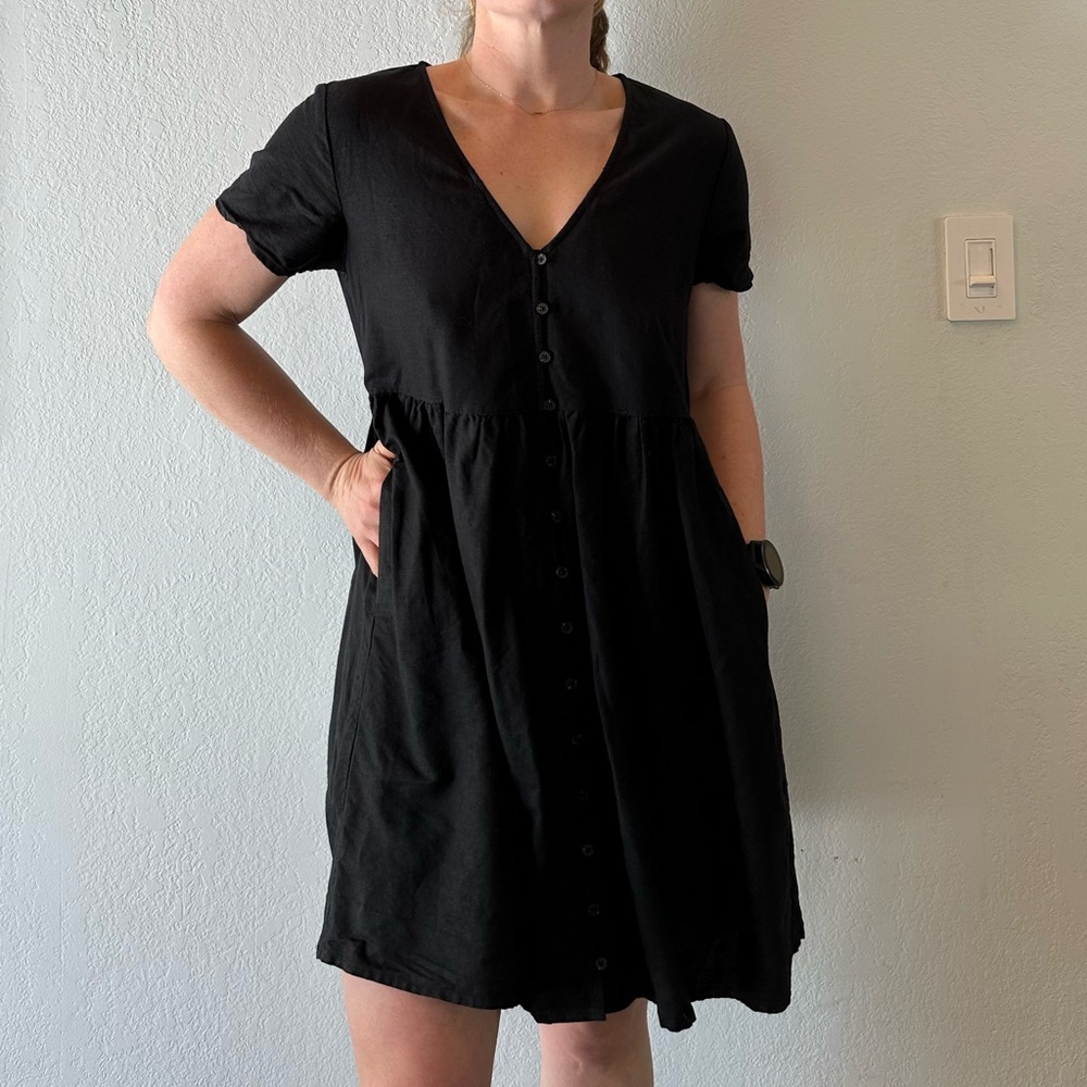 Madewell: Linen Swing Dress with Pockets